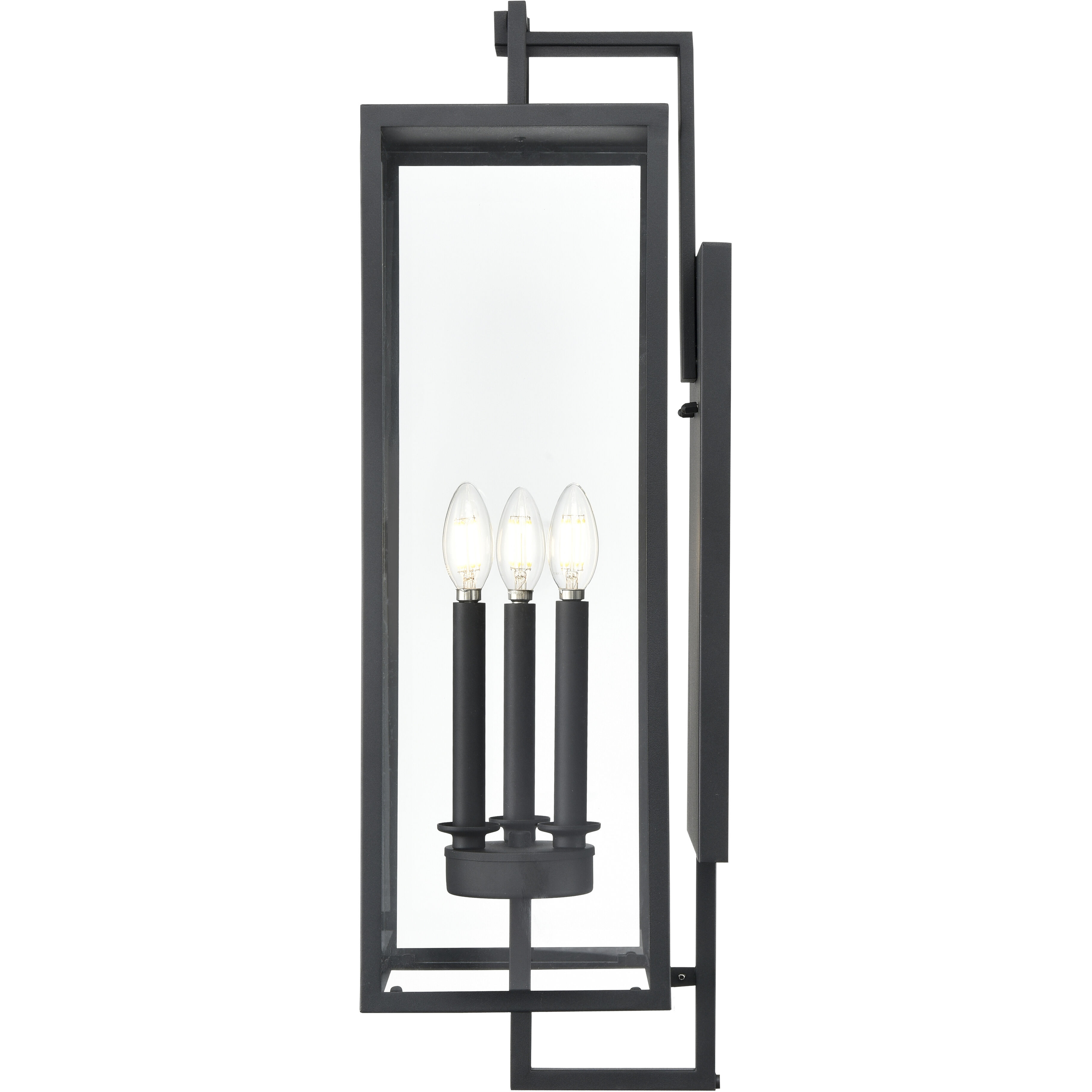 Lamont 3 Light 28.5 inch Textured Black Outdoor Wall Sconce